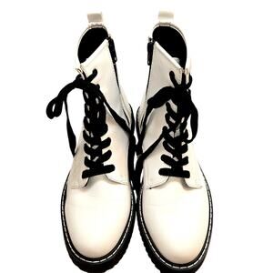 NWT Madden Girl 10 Combat White Women's Ankle Boots Shoes New No Tags